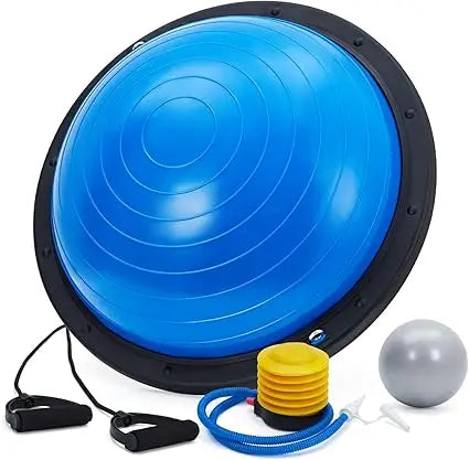 Half Balance Ball Trainer With Resistance Bands For Yoga Fitness