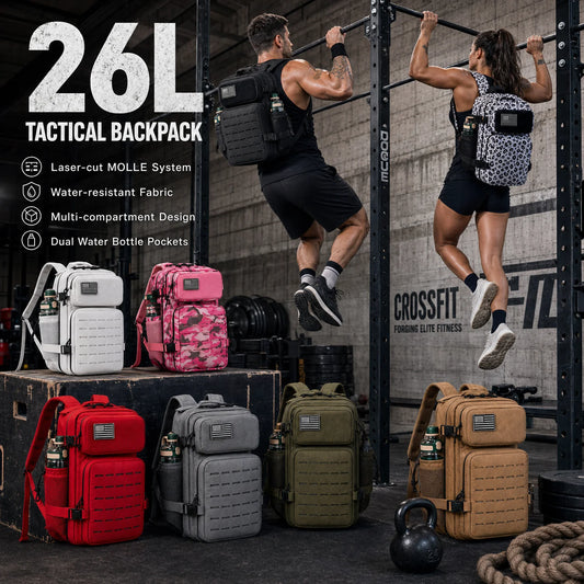 ReFire Gear Tactical Gym Backpack With Molle System And Cup Holders