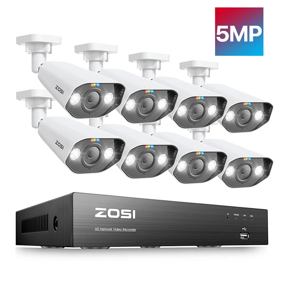 Zosi 8Ch 4K PoE CCTV Outdoor Security Camera Nvr Kit