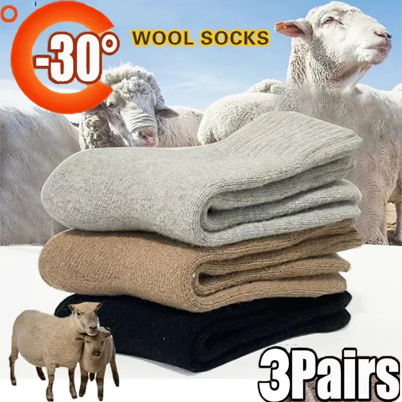 Winter Warm Wool Blend Crew Socks Unisex Soft Cozy Comfort