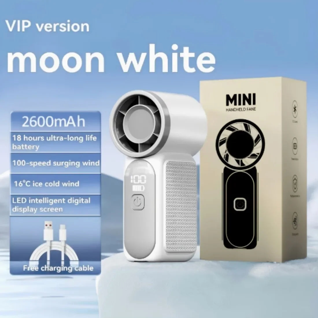 USB Rechargeable Turbo Handheld Fan for Portable Outdoor Cooling