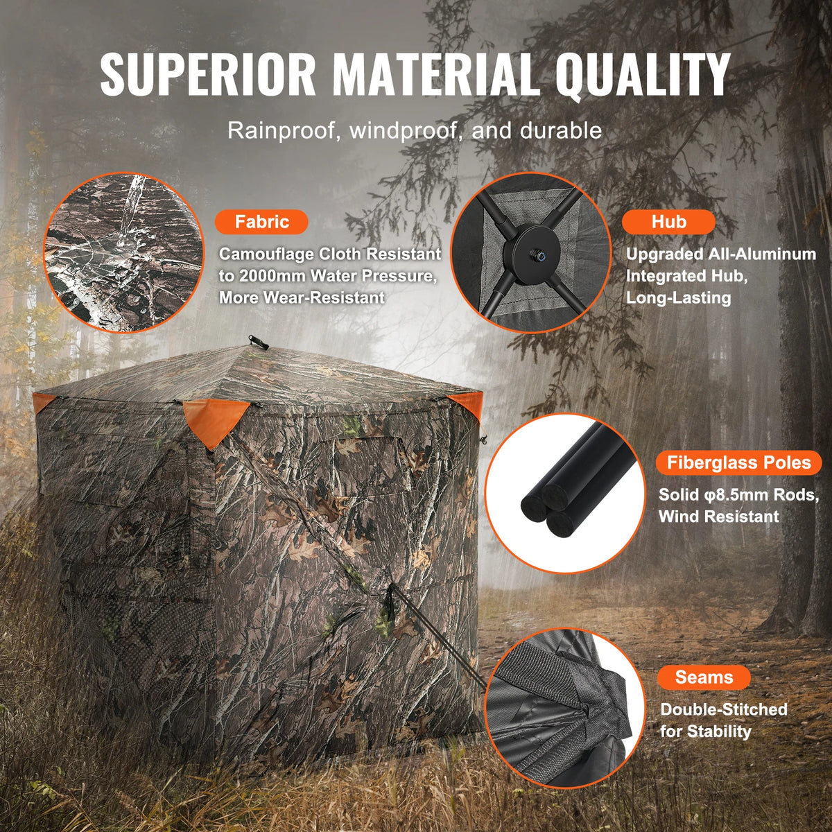SucceBuy Portable See Through Hunting Ground Blind With Mesh