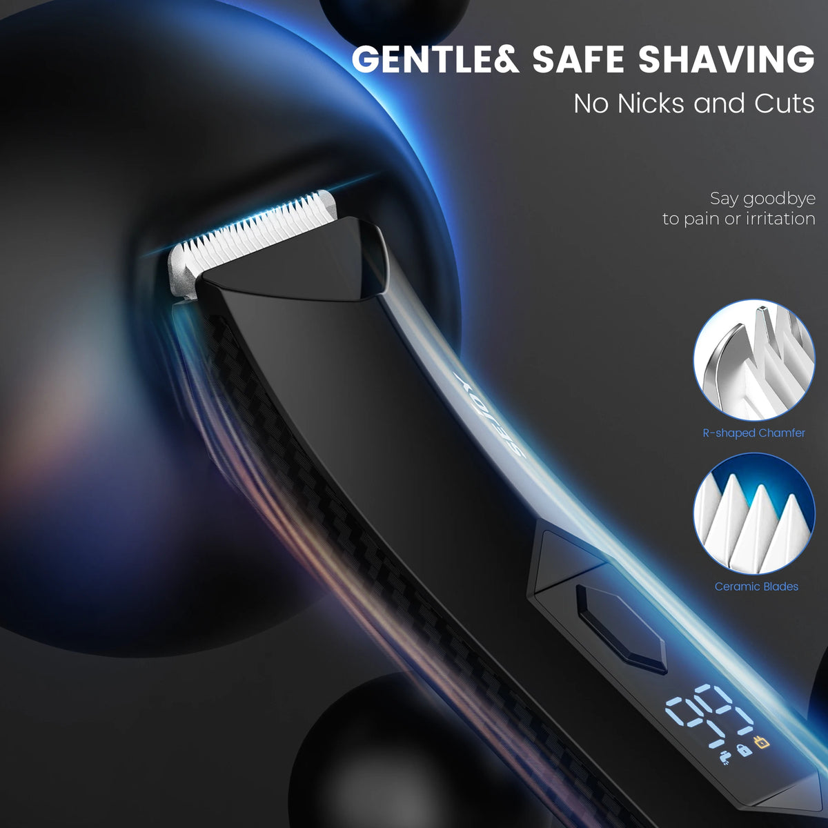 Sejoy Wet Dry Washable Electric Body Hair Trimmer Replaceable Blades