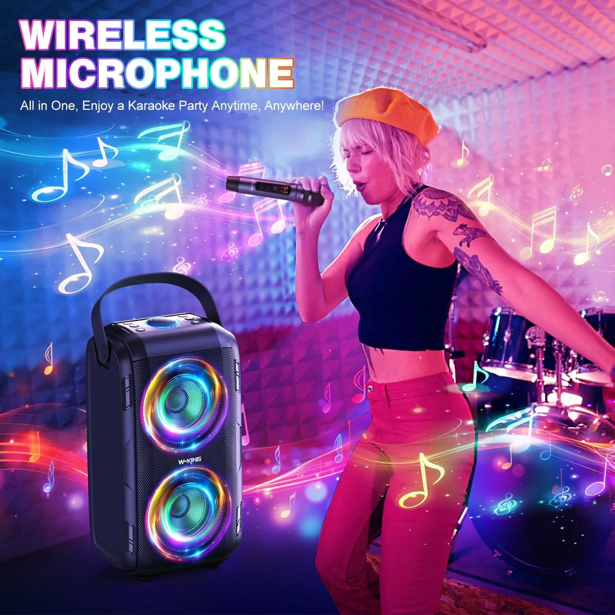 W-King 180W Portable Bluetooth Speaker With Subwoofer And Wireless Playback