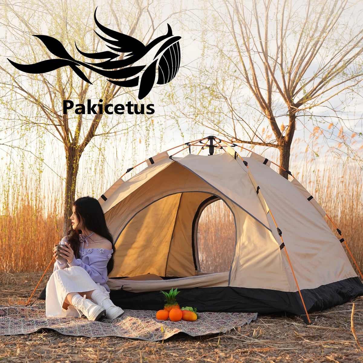 Pakicetus Automatic Pop Up Camping Tent Quick Setup Lightweight Shelter