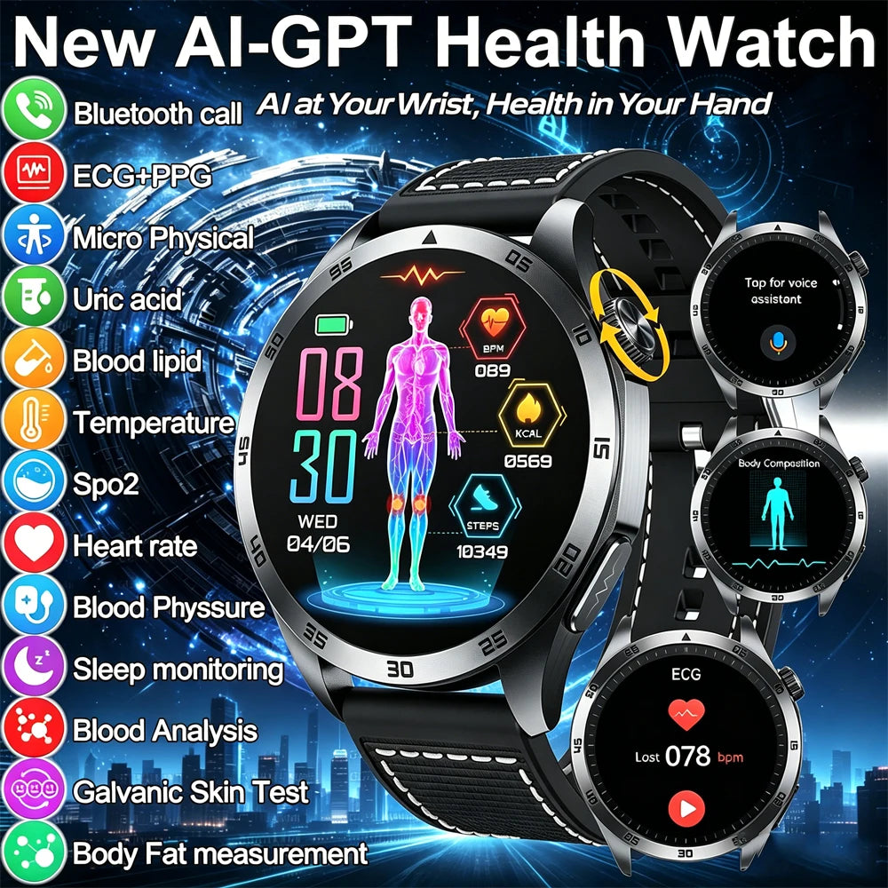 ECG PPG Smartwatch With Blood Oxygen And Bluetooth Calling