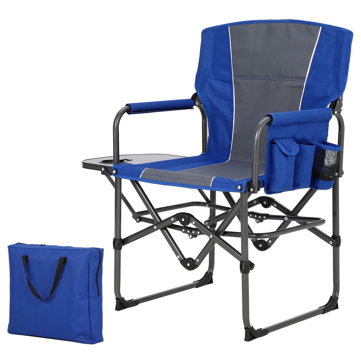 HiMISS Heavy Duty Folding Director Chair With Side Cup Holder