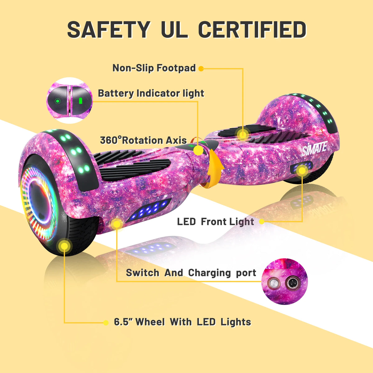 SIMATE P6 All Terrain Hoverboard With Bluetooth And App Control
