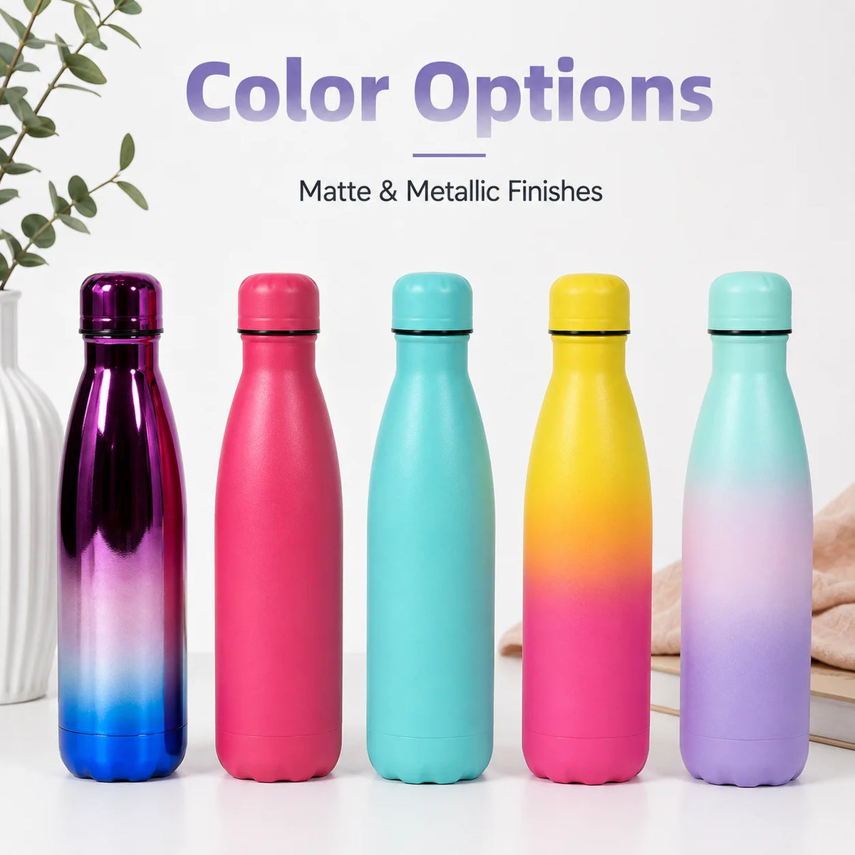 Double Wall Vacuum Insulated Stainless Steel Leak Resistant Water Bottle