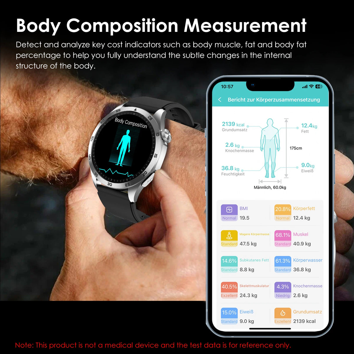 ECG PPG Smartwatch With Blood Oxygen And Bluetooth Calling