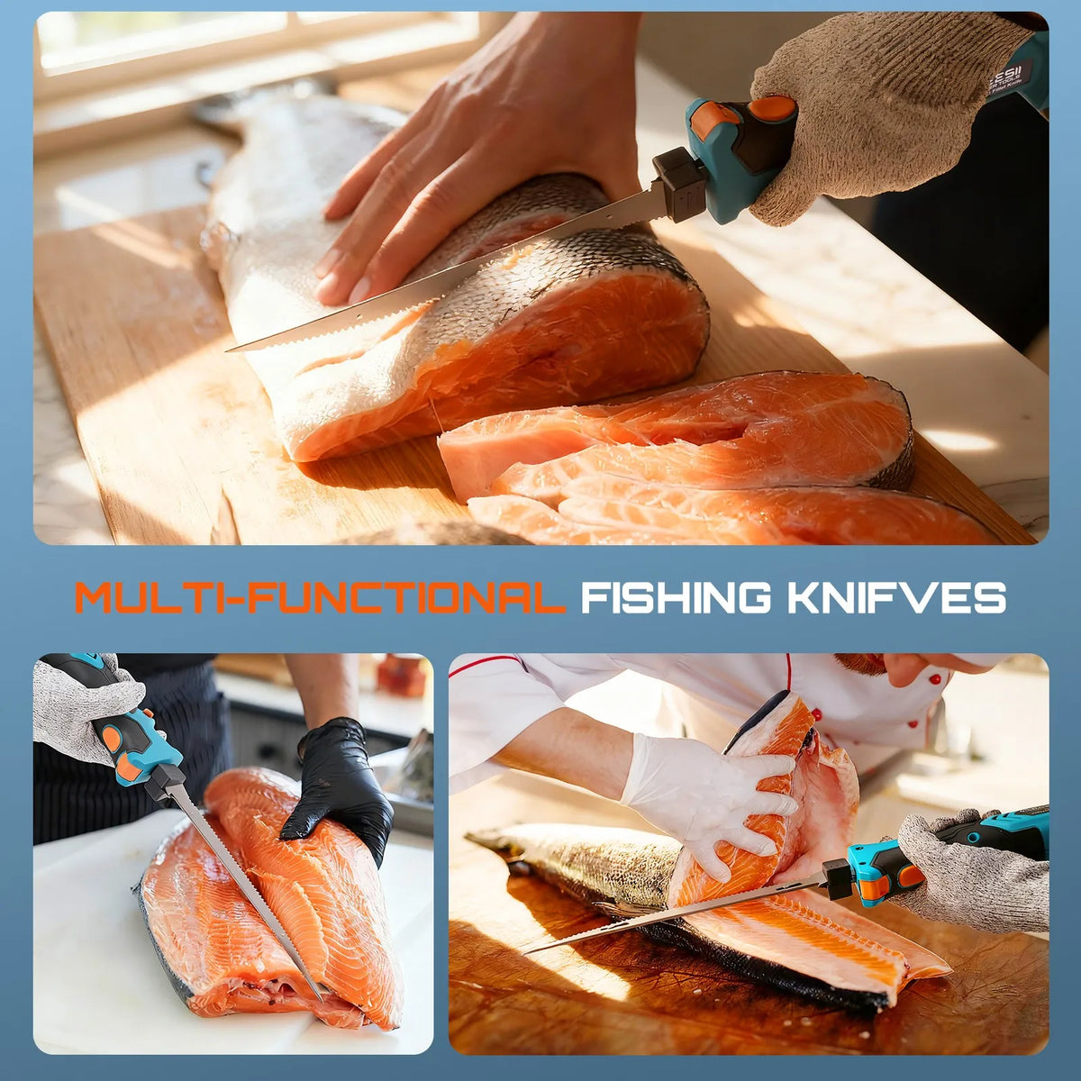 Seesii Electric Fillet Knife Set Cordless With 2 Batteries