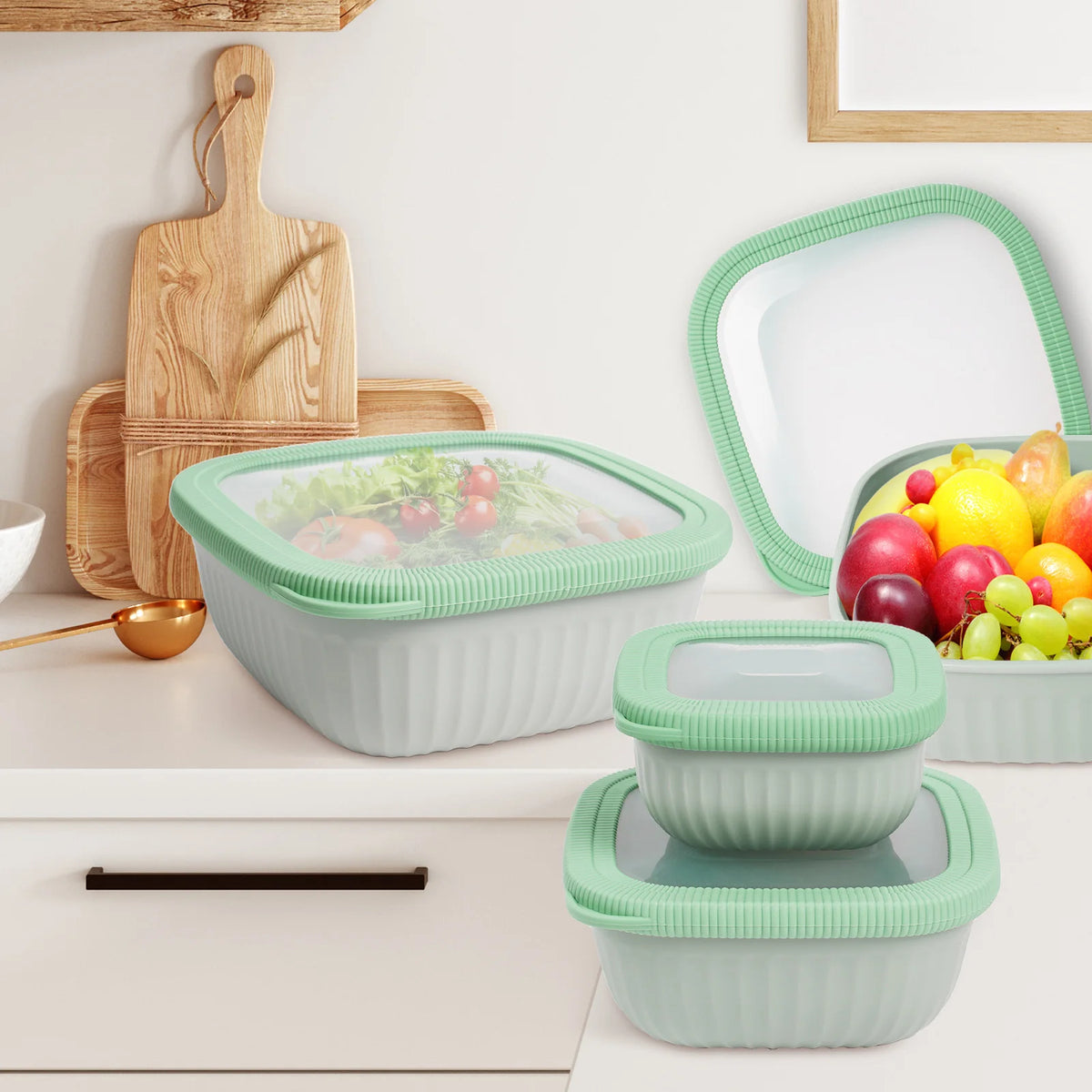 HanSmart Airtight Food Storage Containers Leakproof Silicone Seal
