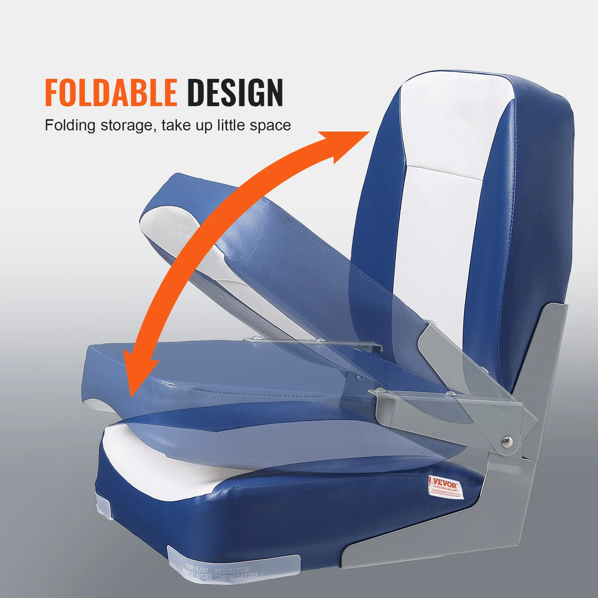 SucceBuy Folding Boat Seat With Thick Padded Cushion And Hinge