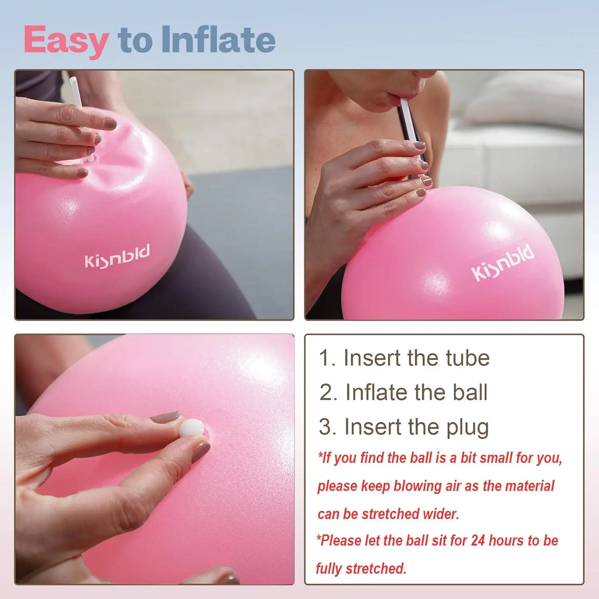 Kisnbld Mini Pilates Ball For Fitness Stability And Core Training