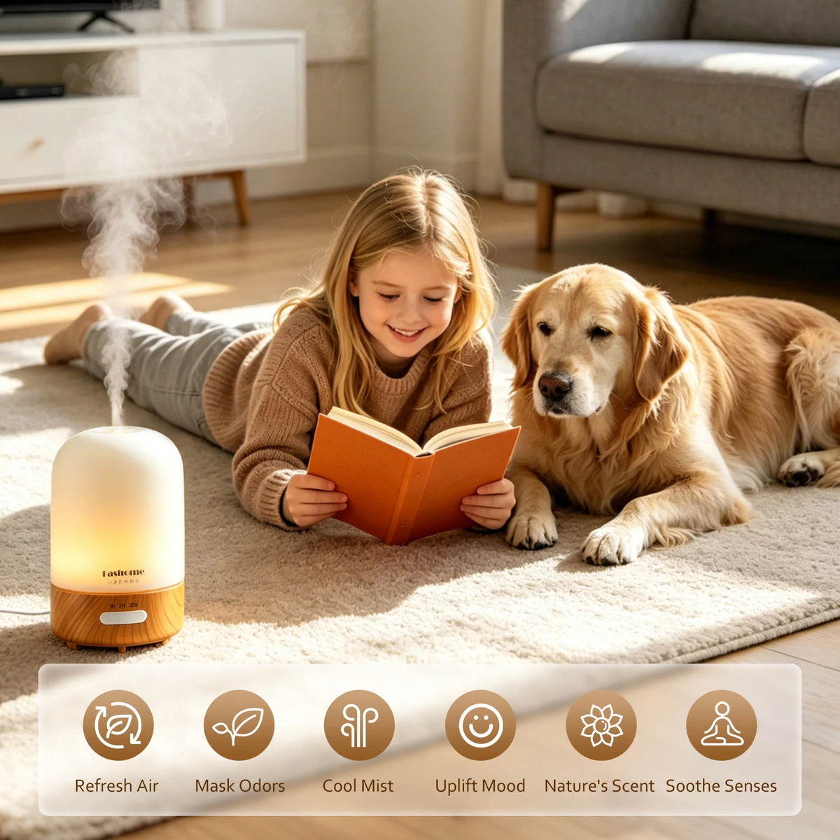 Fashome Ultrasonic Essential Oil Glass Aroma Diffuser And Humidifier