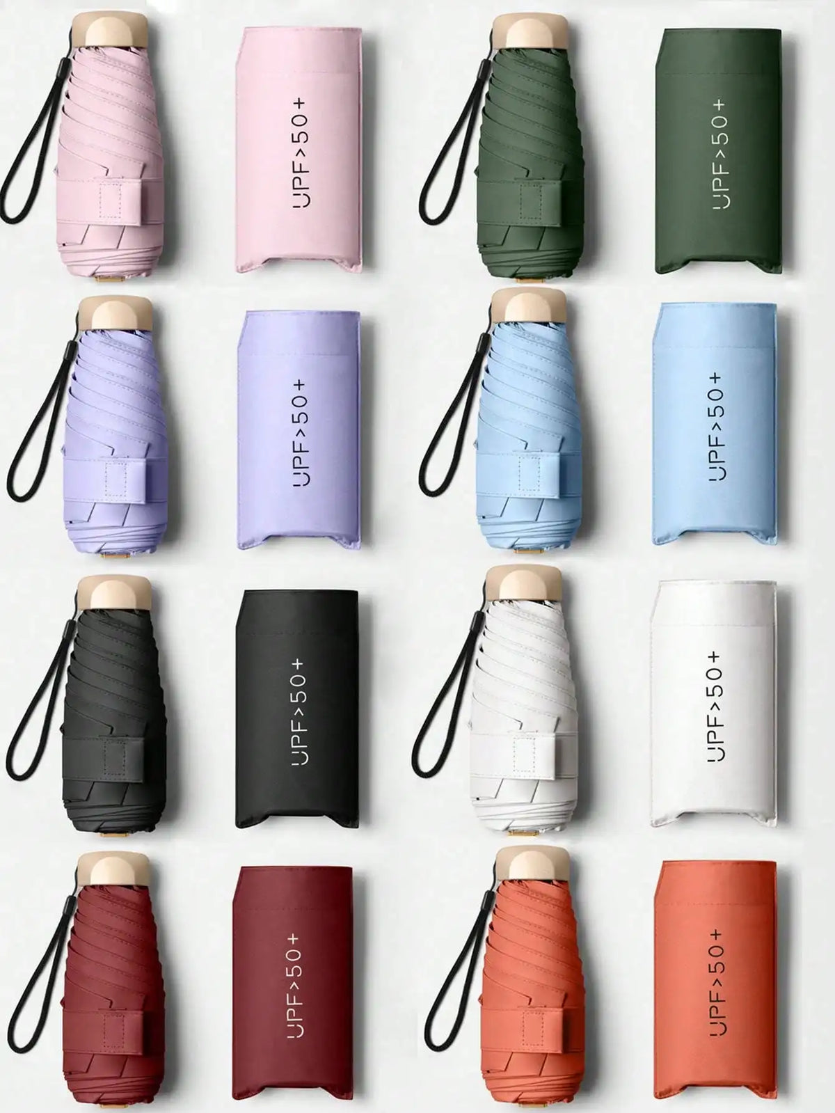 Foldable Travel Umbrella With UV Protection And Portable Storage Bag