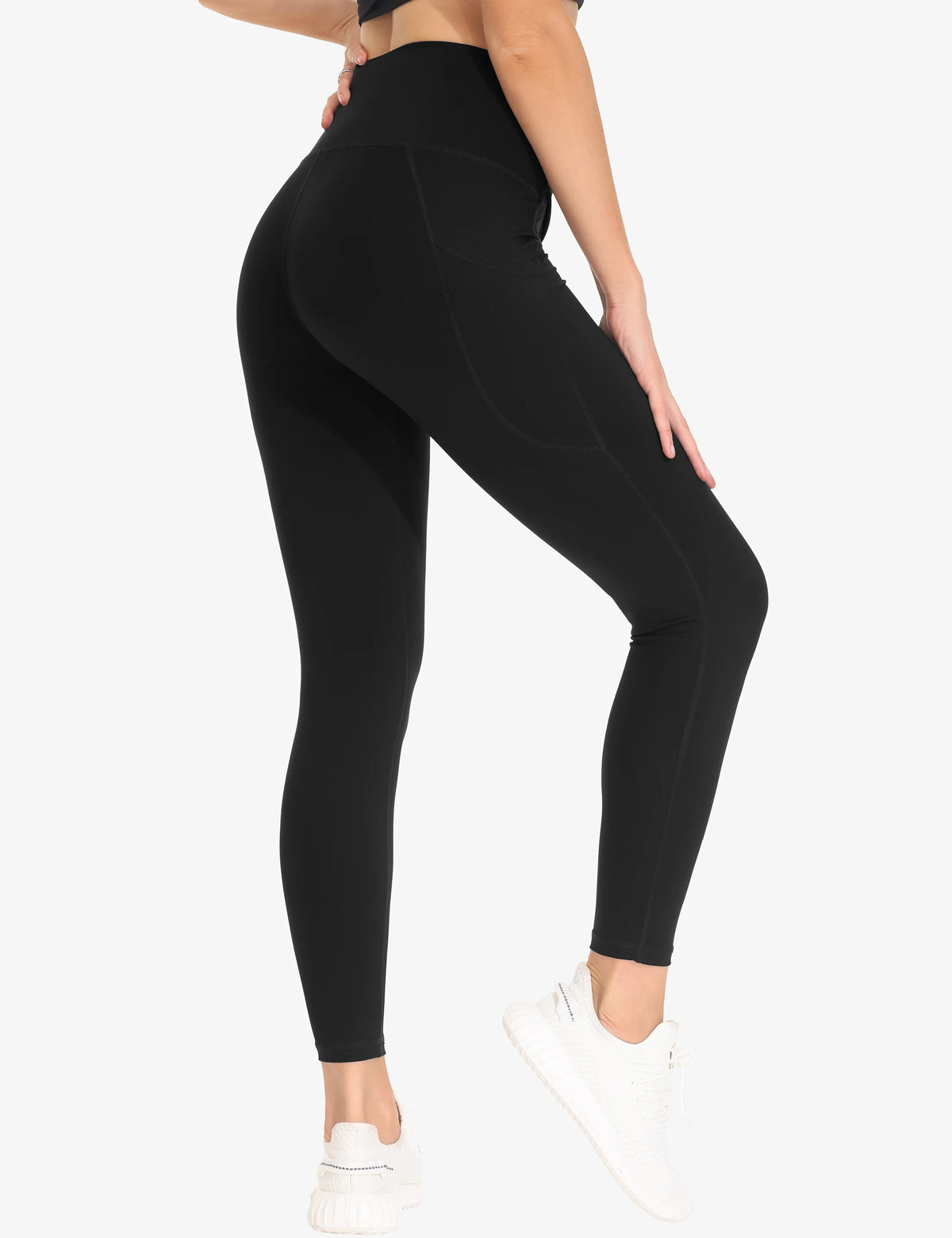 THE GYM PEOPLE Women's Cross Waist Tummy Control Yoga Leggings