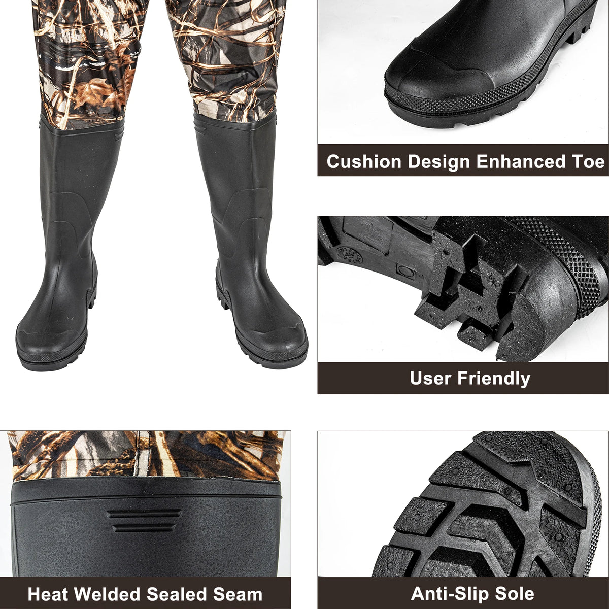 Night Cat Waterproof Chest Fishing Waders With Bootfoot Belt