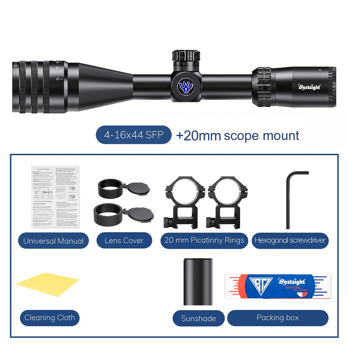 Bestsight Illuminated Reticle Riflescope For Tactical Hunting