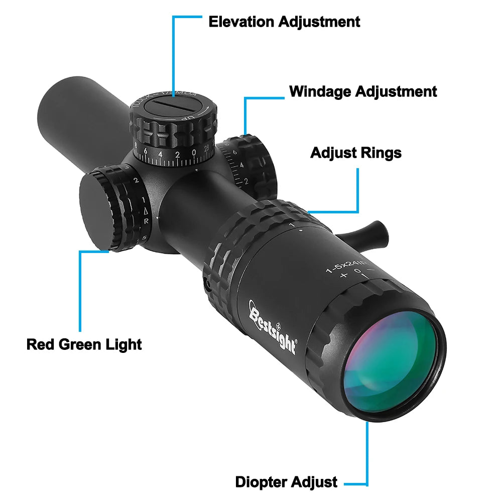 Bestsight Waterproof Tactical Rifle Scope With Illuminated Reticle