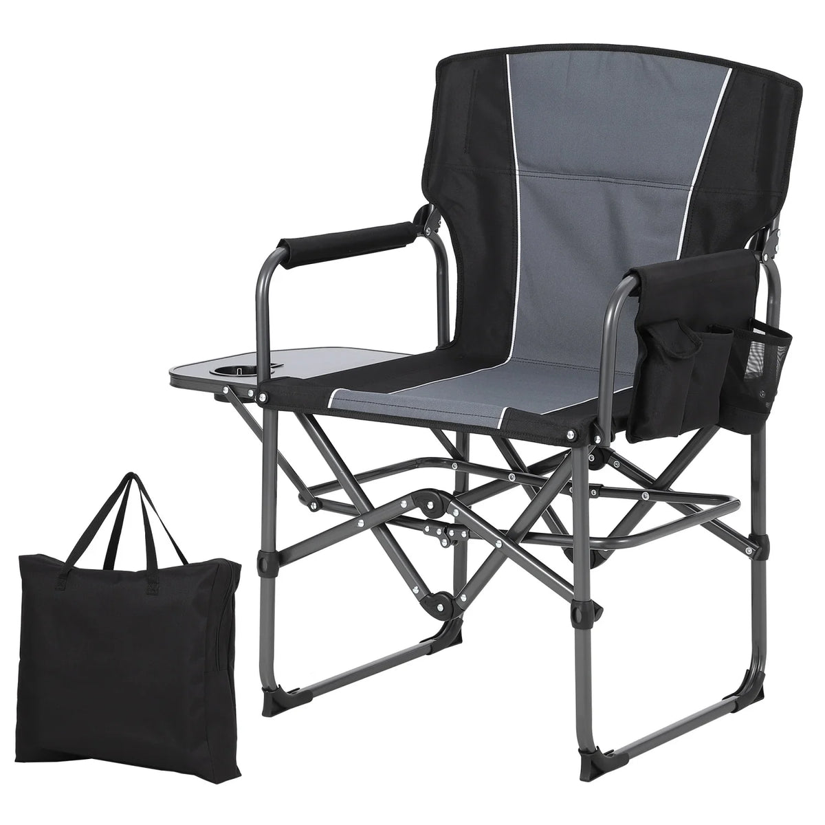 HiMISS Heavy Duty Folding Director Chair With Side Cup Holder