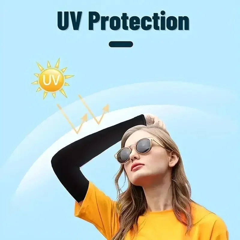Cooling Ice Silk Arm Sleeves For Sun Protection While Outdoors