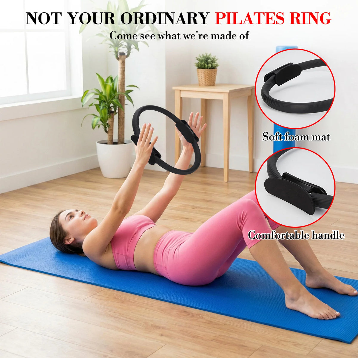 Pilates Fitness Training Set With Exercise Ball And Resistance Bands