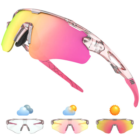 Photochromic Sports Sunglasses With UV Protection For Outdoor Activities