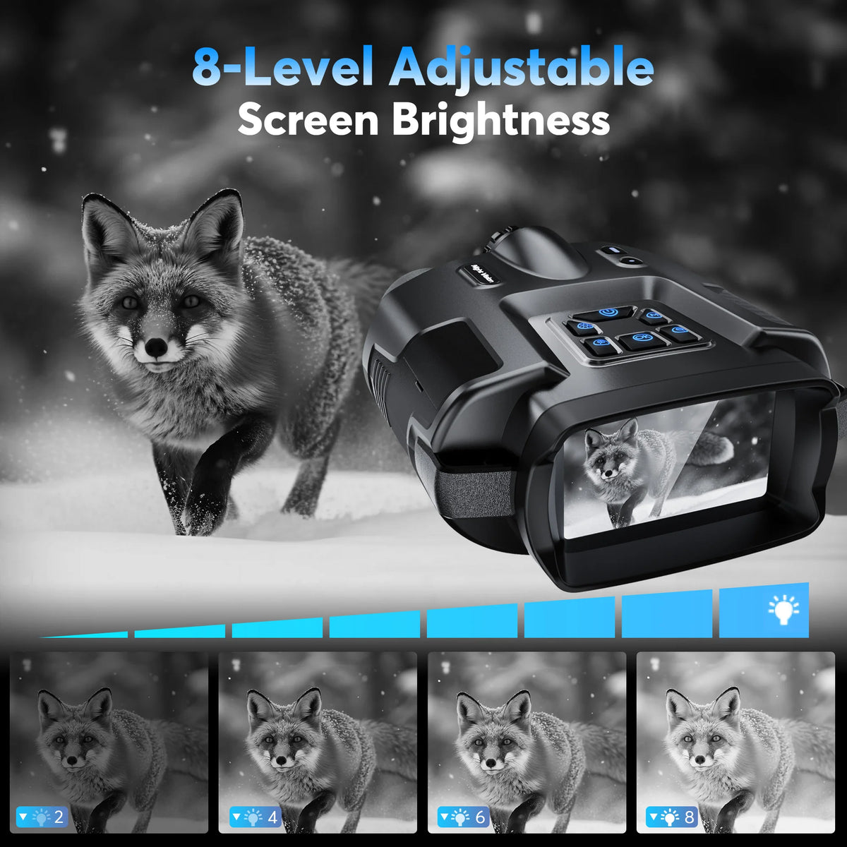 DIYIMIN Night Vision Binoculars 8X Magnification Infrared Rechargeable Scope