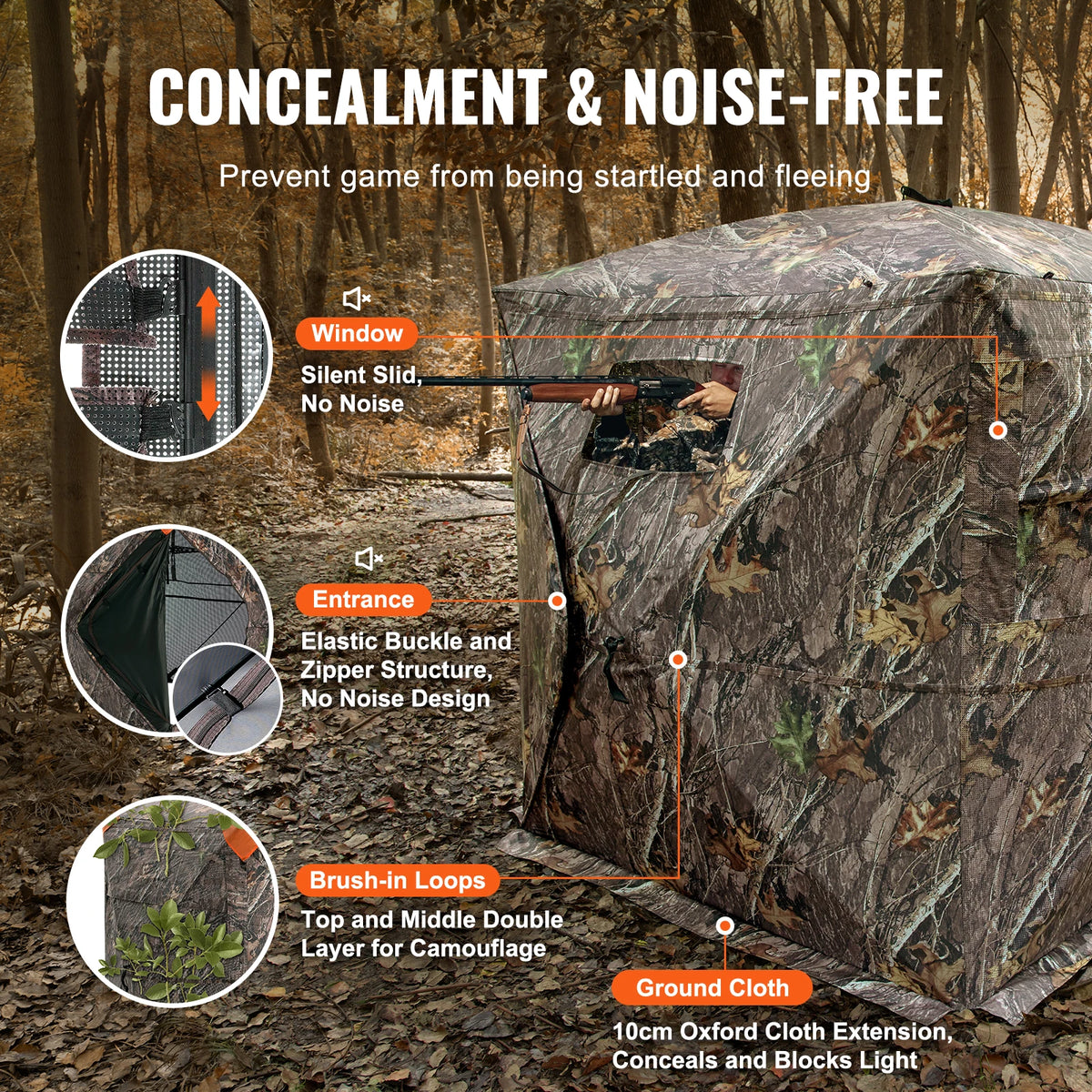 SucceBuy Portable See Through Hunting Ground Blind With Mesh