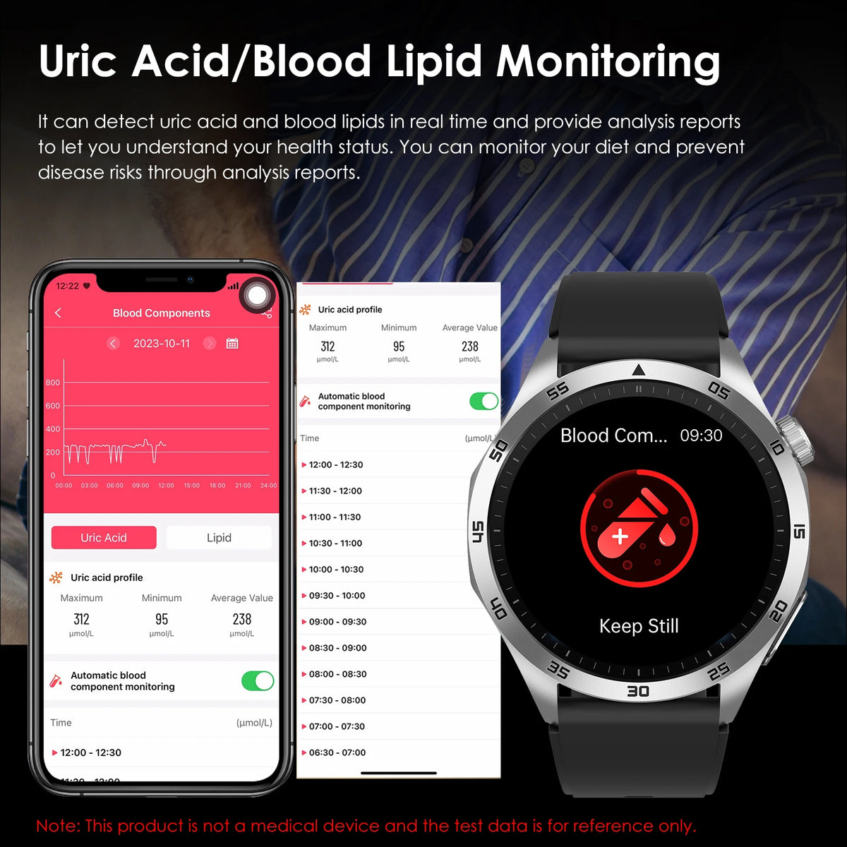 ECG PPG Smartwatch With Blood Oxygen And Bluetooth Calling