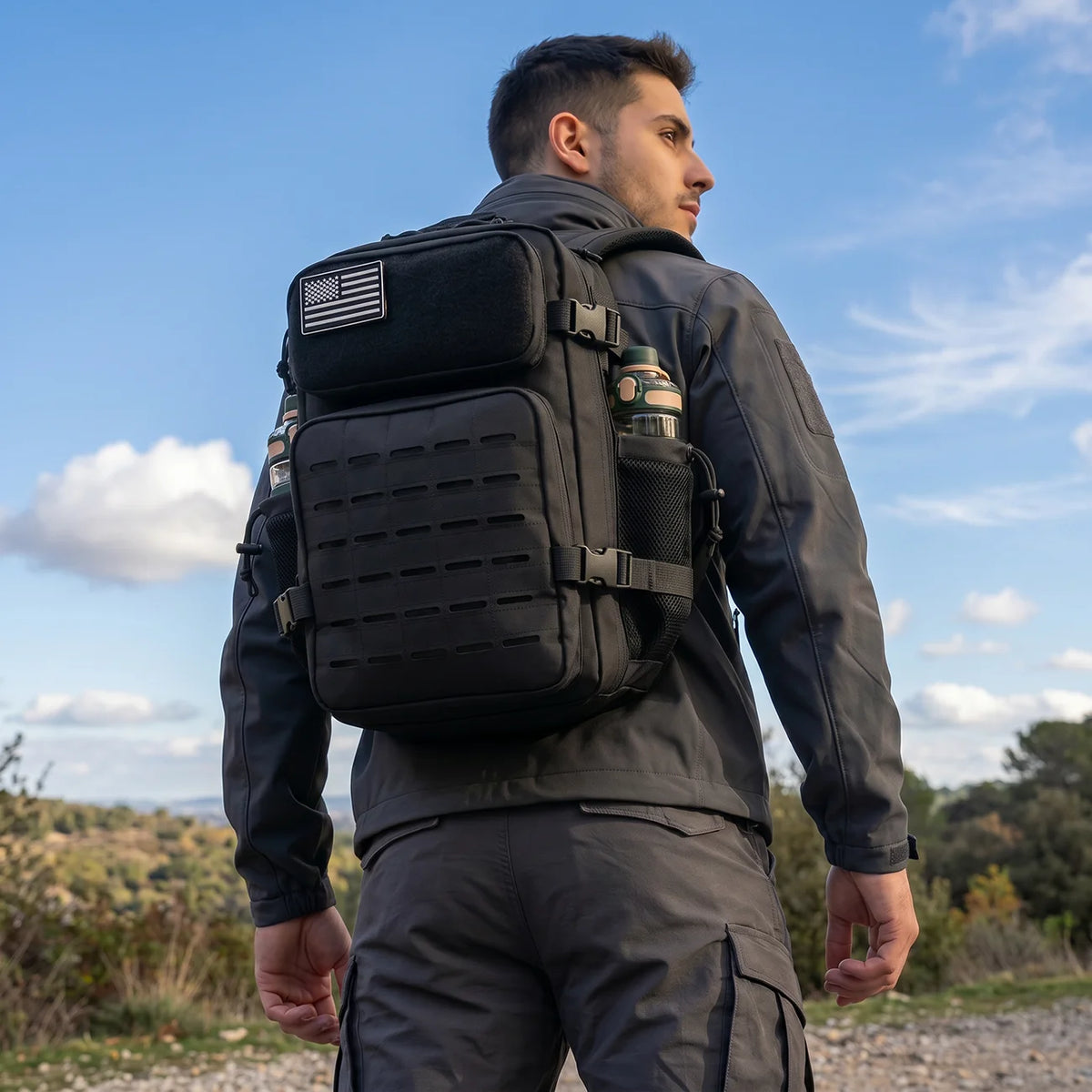 ReFire Gear Tactical Gym Backpack With Molle System And Cup Holders