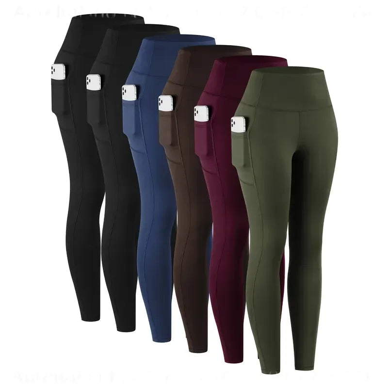 Women's High Waist Leggings With Pockets For Yoga And Fitness