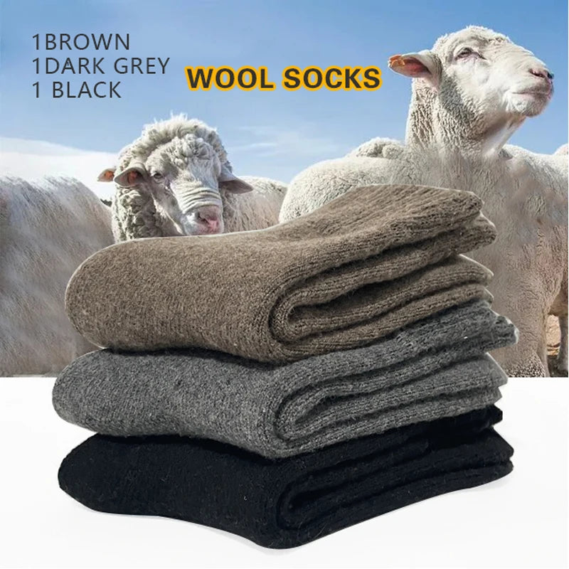 Winter Warm Wool Blend Crew Socks Unisex Soft Cozy Comfort