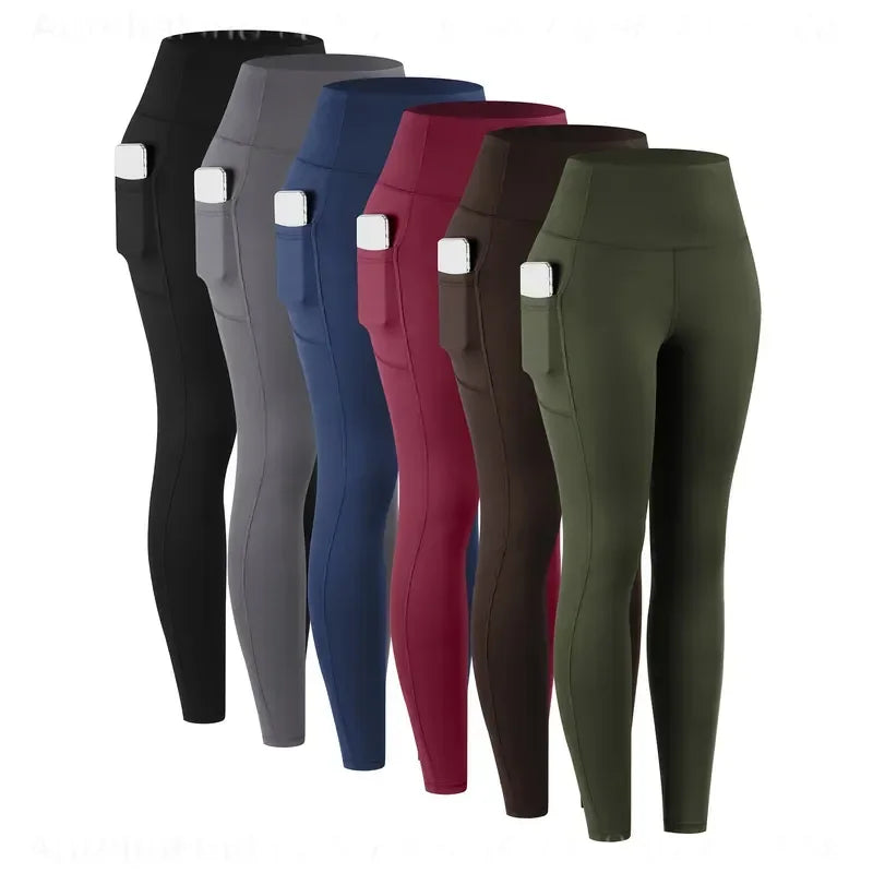 Women's High Waist Leggings With Pockets For Yoga And Fitness