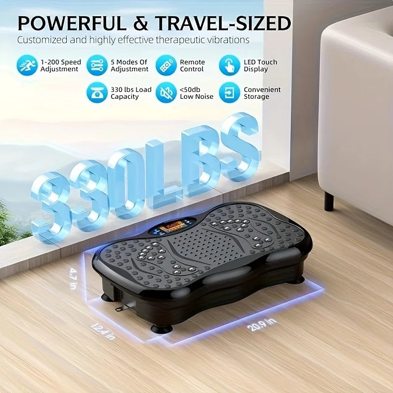 BZEQ Compact Vibration Platform With Resistance Bands Full Body Workout