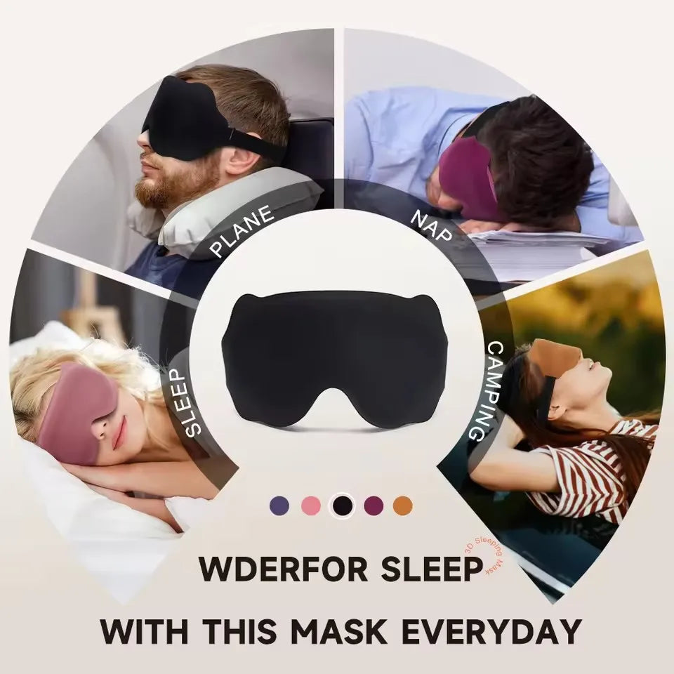 Contoured 3D Sleep Eye Mask Light Blocking Unisex Blindfold