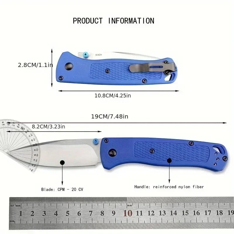 DIY BM 535 Folding Knife 440C Steel EDC Outdoor Camping