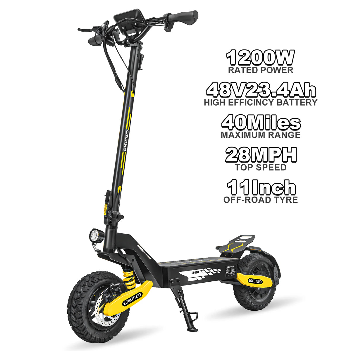 EOEOTWO 1200W Off Road Electric Scooter For Commuting