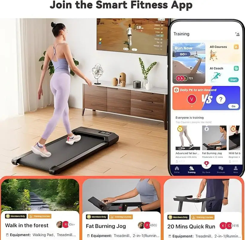 Superun 2In1 Walking Treadmill With App And Remote Control