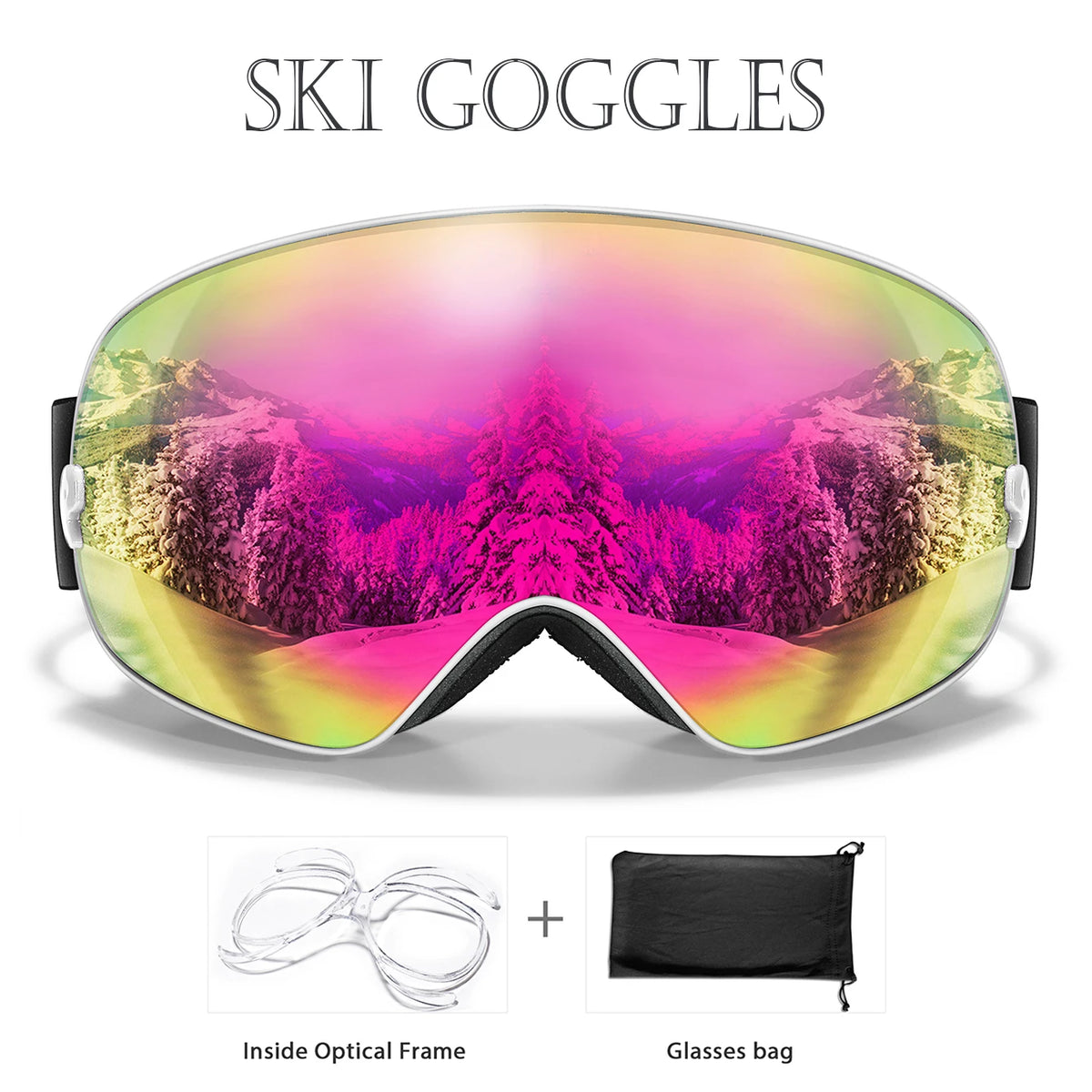 Unisex Professional UV400 Antifog Ski Goggles For Winter Sports