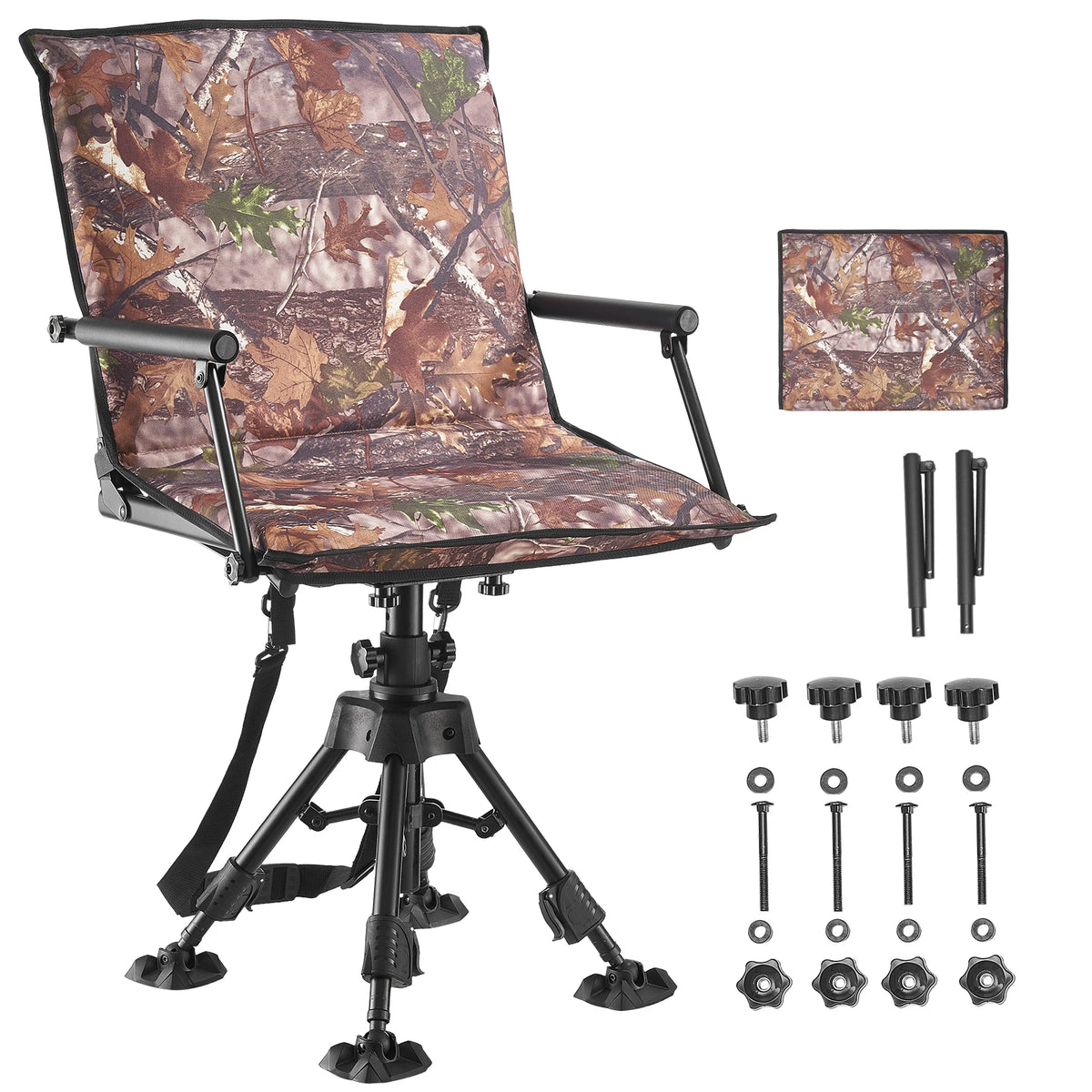 Foldable Silent Swivel Hunting Chair For Outdoor Camping Seating