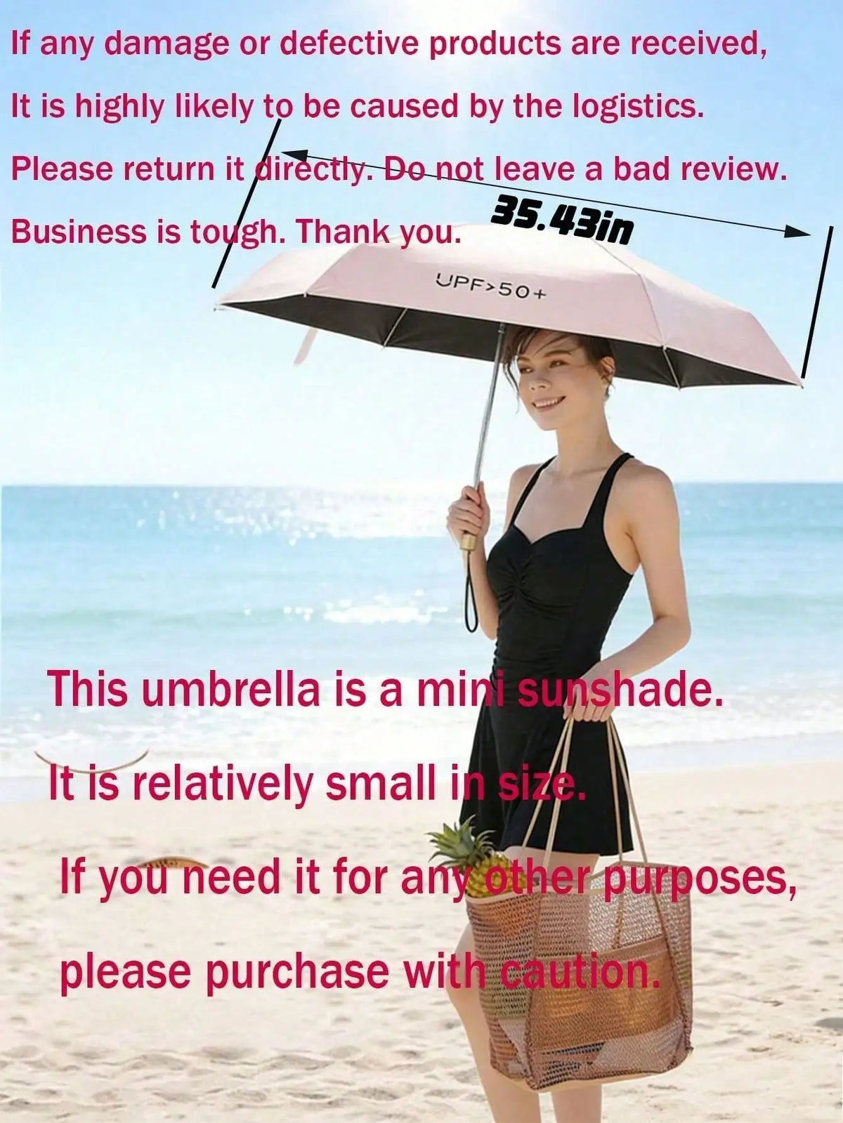 Foldable Travel Umbrella With UV Protection And Portable Storage Bag