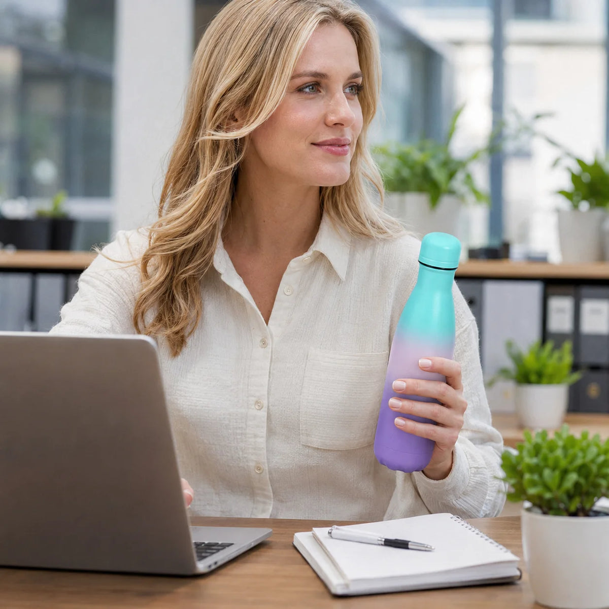 Double Wall Vacuum Insulated Stainless Steel Leak Resistant Water Bottle