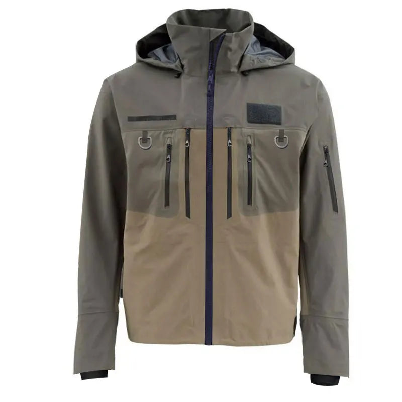 Drryfsh Waterproof Hooded Wading Jacket Featuring Storage Pockets