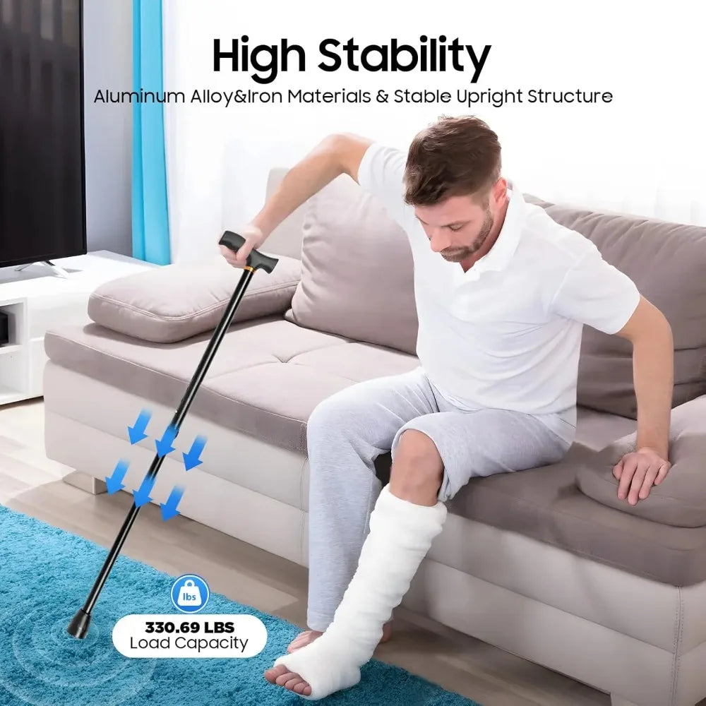 Aluminum Four Leg Stair Climbing Mobility Cane With Adjustable Support