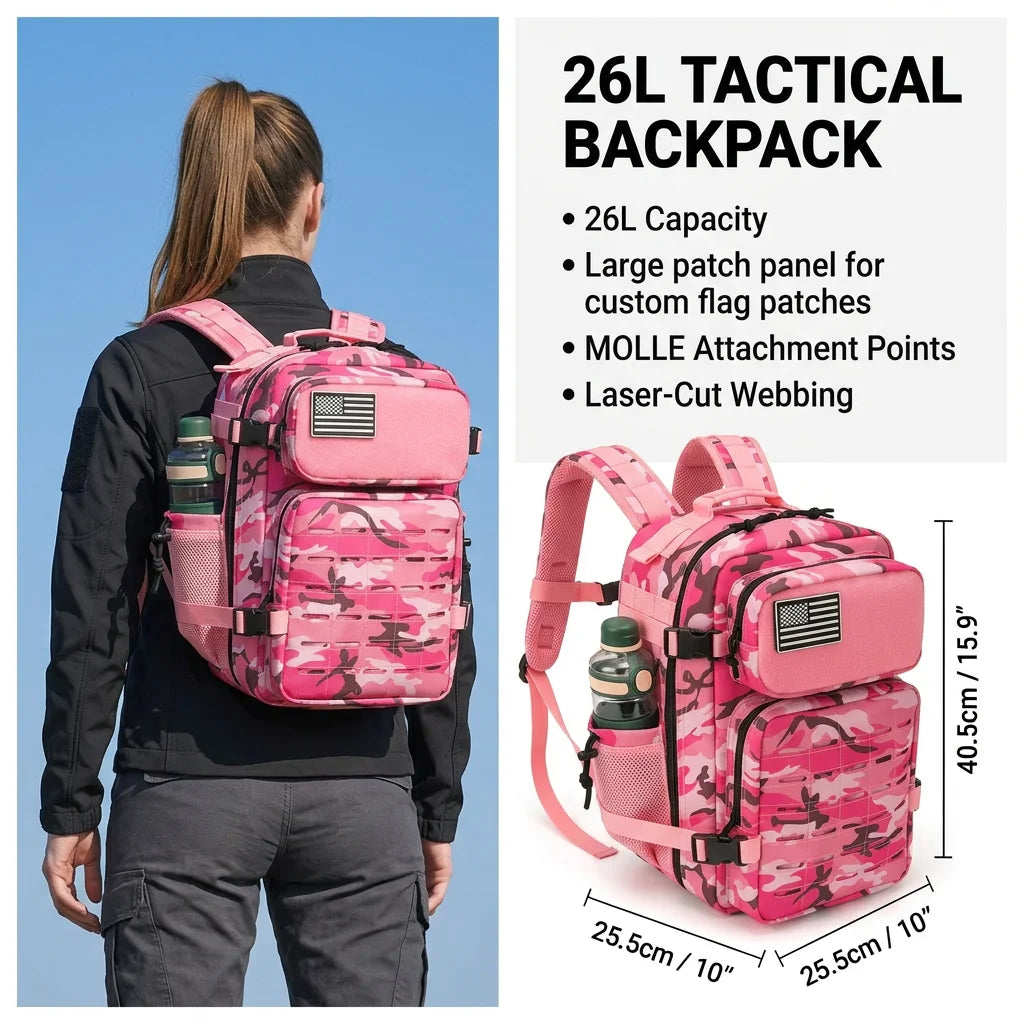 ReFire Gear Tactical Gym Backpack With Molle System And Cup Holders