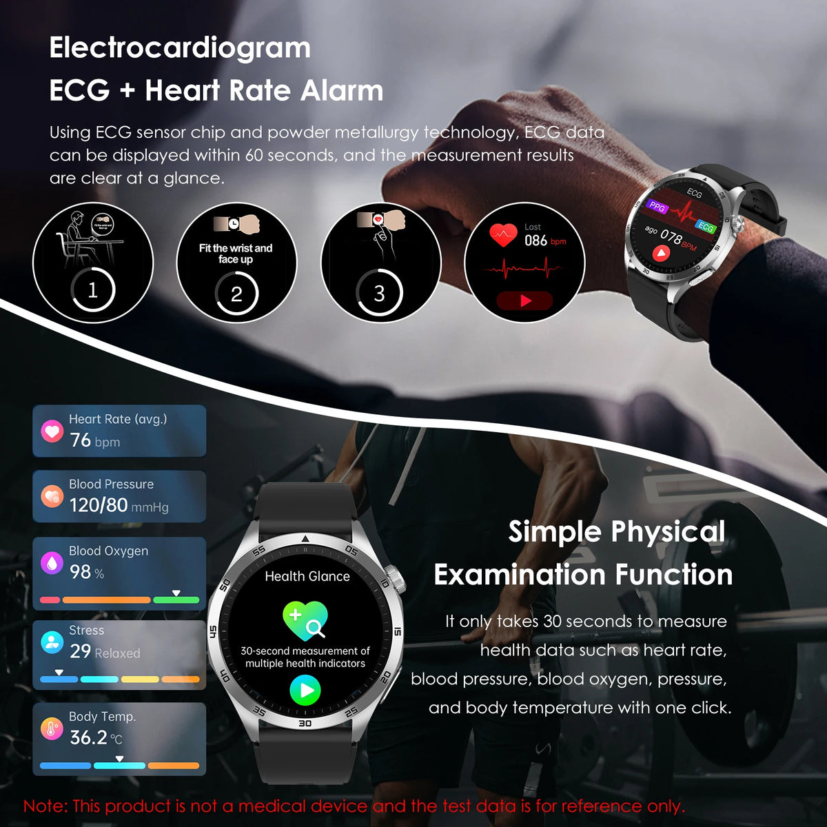 ECG PPG Smartwatch With Blood Oxygen And Bluetooth Calling