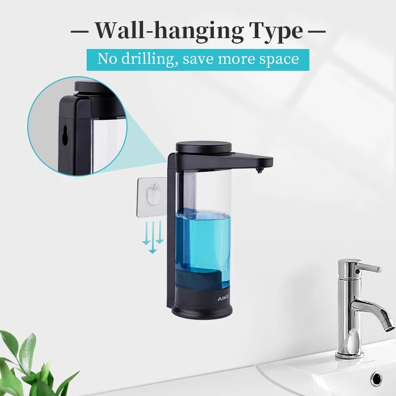 Aike Automatic Liquid Soap Dispenser Touchless Wall Mounted Design