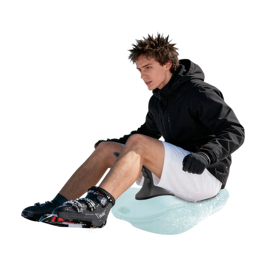 Portable Handheld Outdoor Snow Sled With Ergonomic Curved Handle